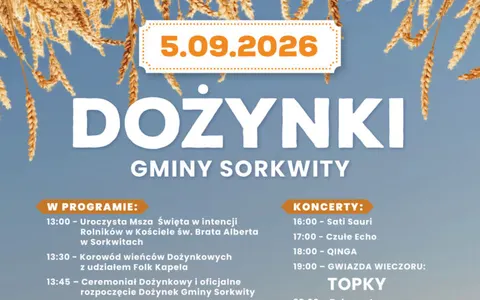 Plakat: Dożynki Gminy Sorkwity