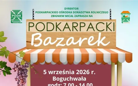 Plakat: Targ produktów lokalnych w Boguchwale (5 września)