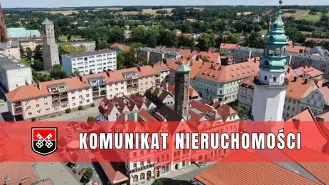 Plakat: Komunikat Burmistrza Miasta Lubań w sprawie rezerwacji miejsca handlowego