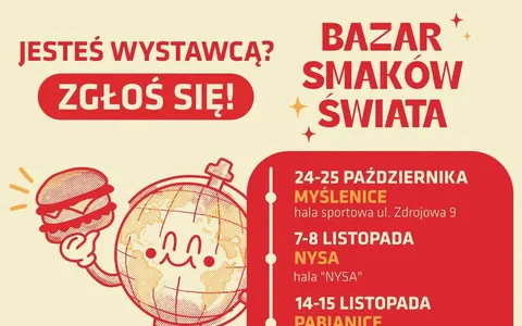 Plakat: Bazar Smaków Świata w Nysie – nabór wystawców