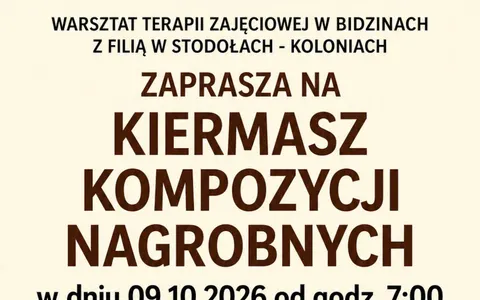 Plakat: Kiermasz kompozycji nagrobnych