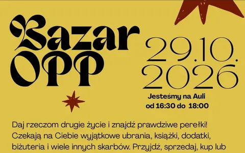 Plakat: Bazarek uczestników zajęć OPP w Starogardzie Gdańskim